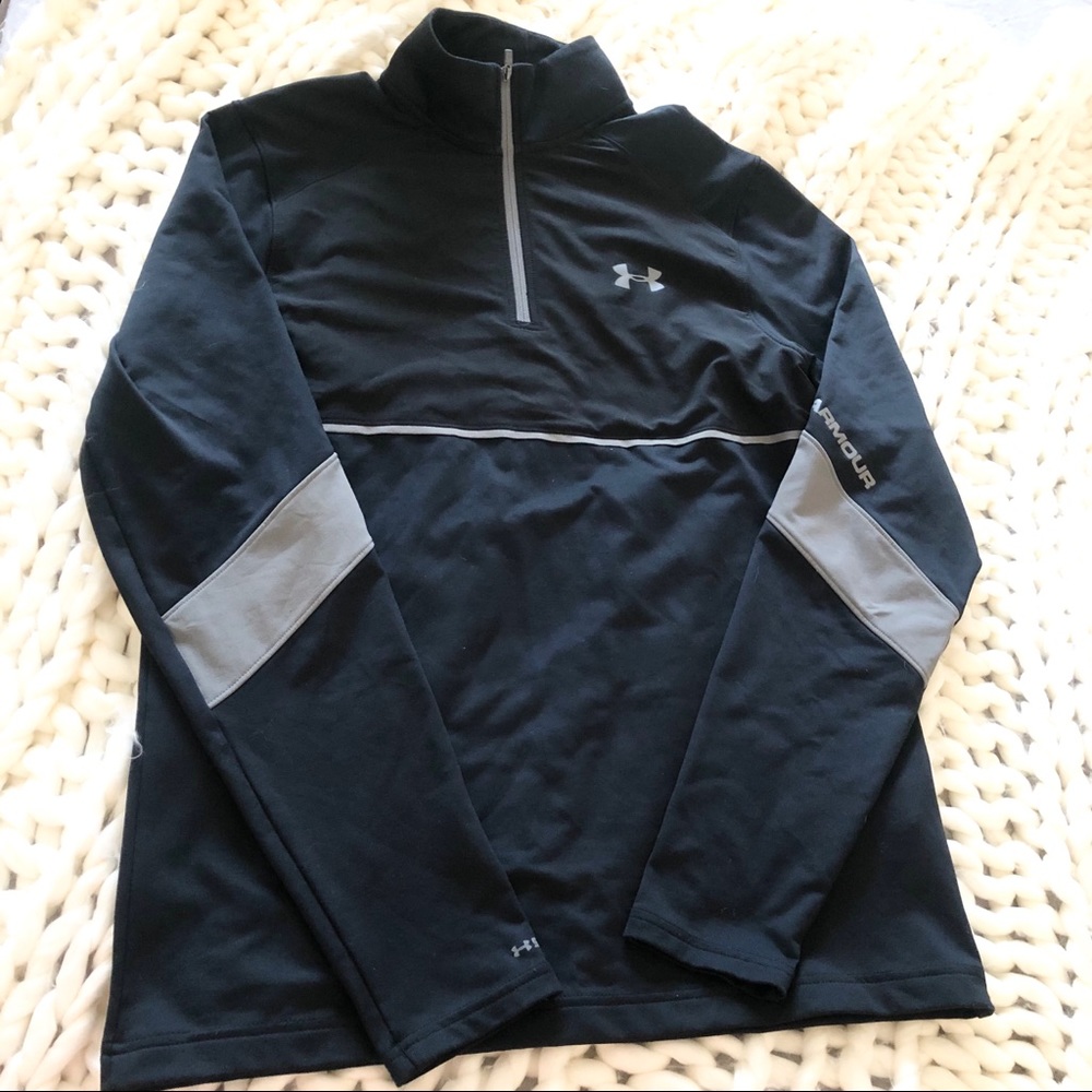 under armour men’s fitted black long sleeve sweater